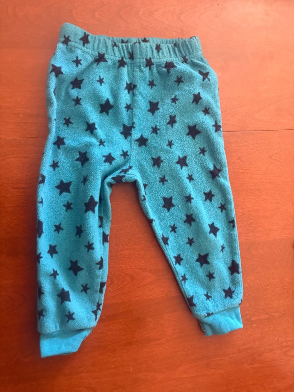 George Teal Fleece Pants with Navy Star Print